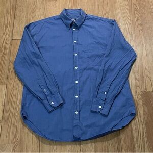 Giorgio Armani Men’s 15.75x40 Long Sleeve Button Down Shirt Blue Preppy